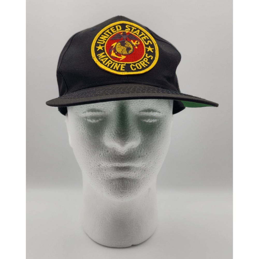 VINTAGE ATT HAT US MARINE CORPS BLACK ONE SIZE